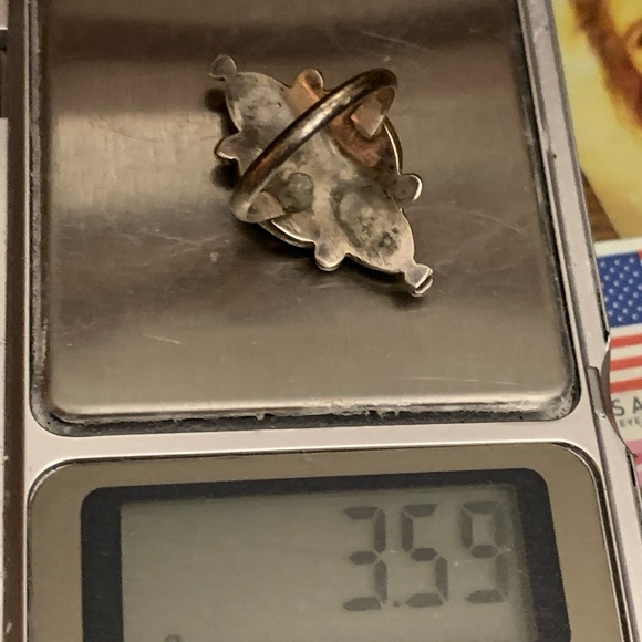 Vintage Zuni Petit Point Turquoise Cluster Ring - Picture 7 of 7